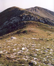 La sella di Monte Fragara. In primo piano M. Fragara